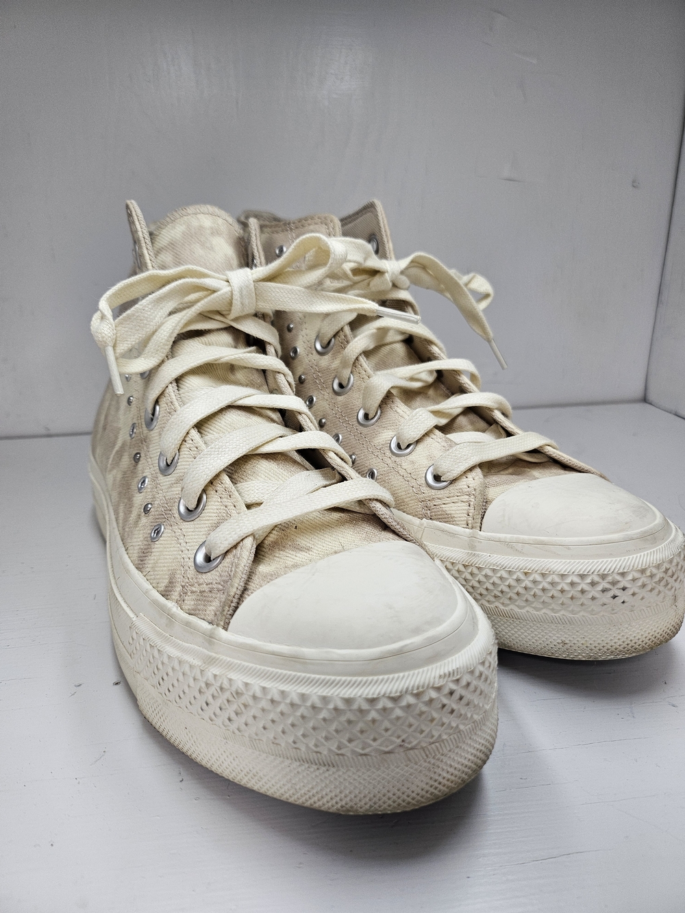 Women's Cream Converse All Star High-Top Canvas Platform Sneakers